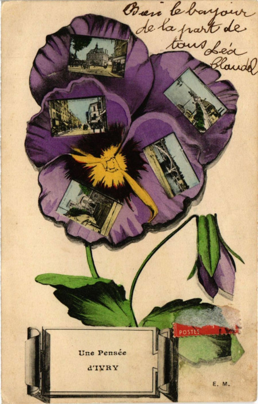 Carte postale ancienne Une Pensee d'Ivry