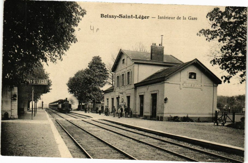 Carte postale ancienne Boissy-Saint-Leger - Interieur de la Gare à Boissy-Saint-Léger