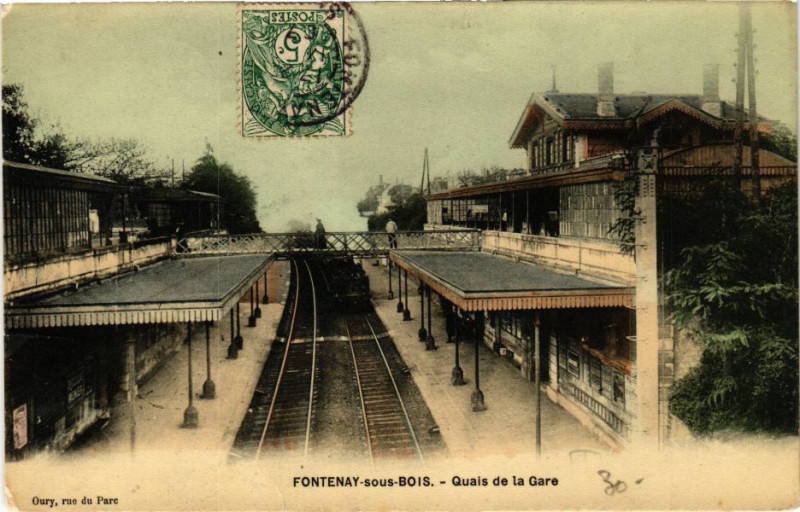 Carte postale ancienne Fontenay-sous-Bois - Quai de la Gare à Fontenay-sous-Bois