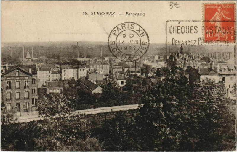 Carte postale ancienne Suresnes Panorama à Suresnes