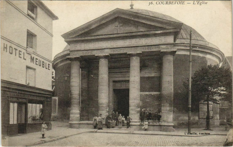 Carte postale ancienne Courbevoie L'Eglise à Courbevoie