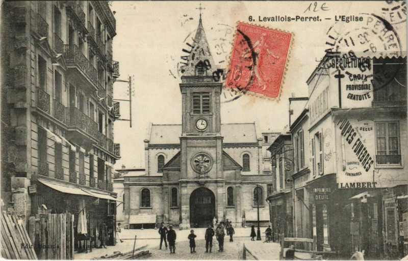 Carte postale ancienne Levallois-Perret L'Eglise à Levallois-Perret
