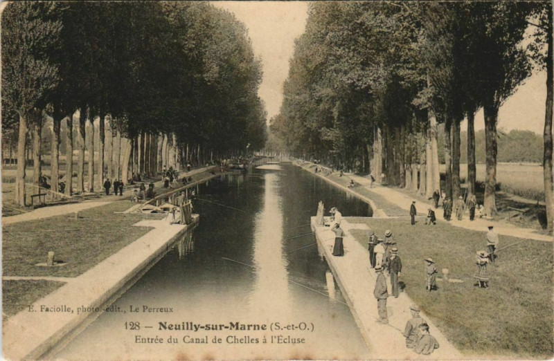 Carte postale ancienne Neuilly-sur-Marne Entrée du Canal