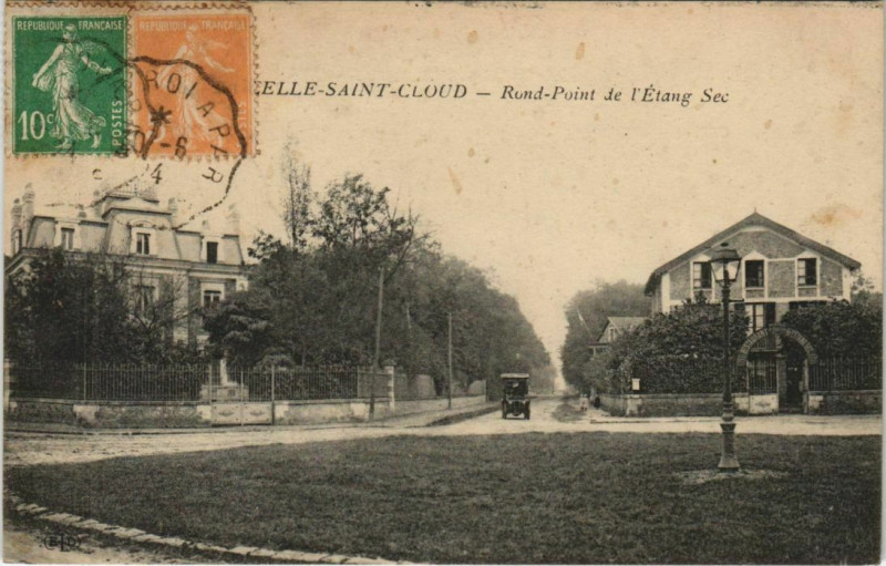 Carte postale ancienne Saint-Cloud Rond Point de L'Etang Sec à Saint-Cloud