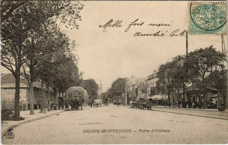 Carte postale ancienne Grand Montrouge - Porte d'Orléans à Paris 14e