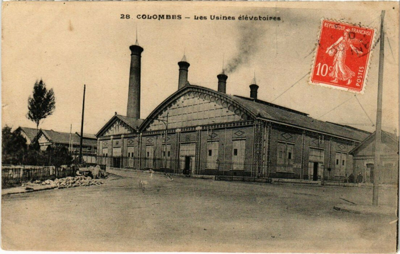Carte postale ancienne Colombes - Les Usines élévatoires à Colombes