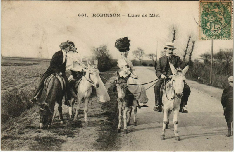 Carte postale ancienne Robinson - Lune de Miel