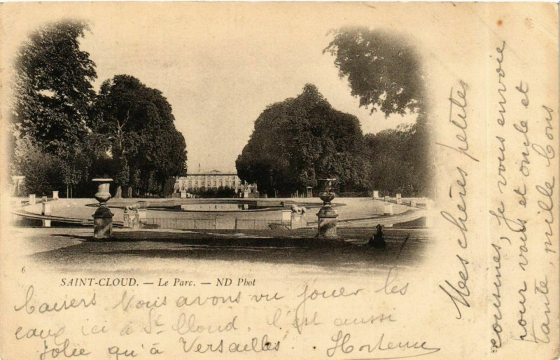 Carte postale ancienne Parc de Saint-Cloud Nd Phot à Saint-Cloud