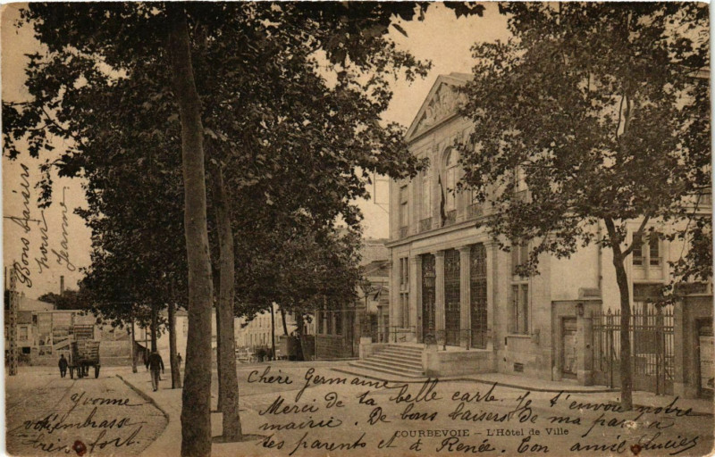 Carte postale ancienne Hauts-de-Seine Courbevoie L'Hotel de Ville à Courbevoie