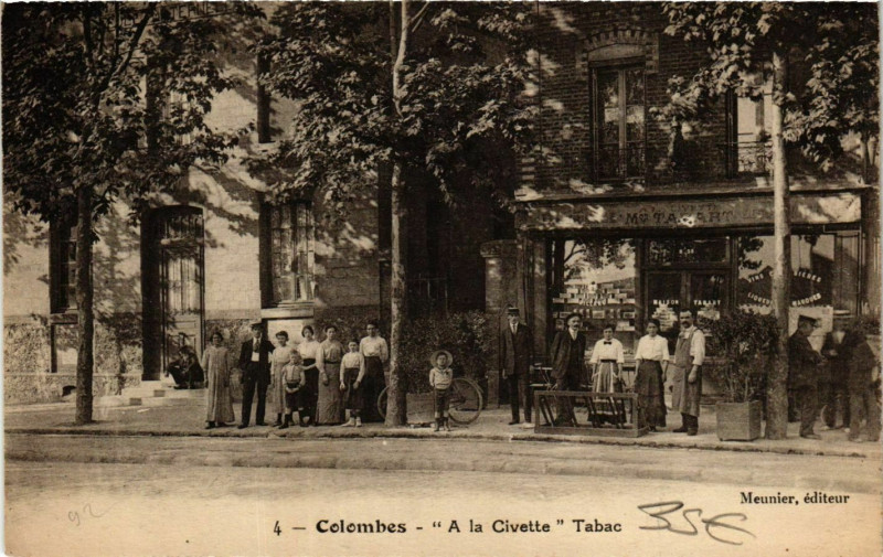 Carte postale ancienne Colombes A la Civette Tabac à Colombes