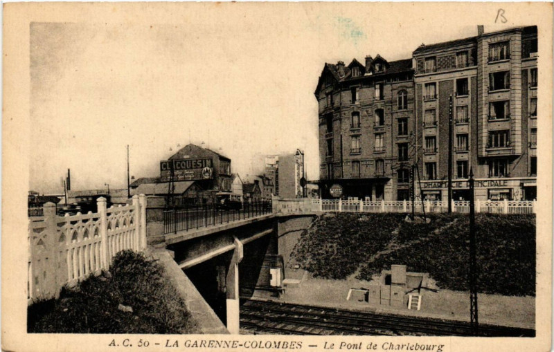 Carte postale ancienne La Garenne-Colombes - Le Pont de Charlebourg à La Garenne-Colombes