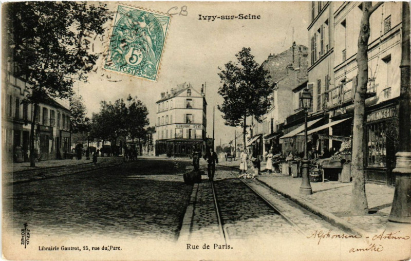 Carte postale ancienne Ivry-sur-Seine - Rue de Paris