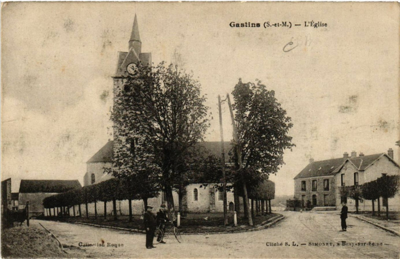 Carte postale ancienne Gastins (S.-et-M.) - L'Eglise