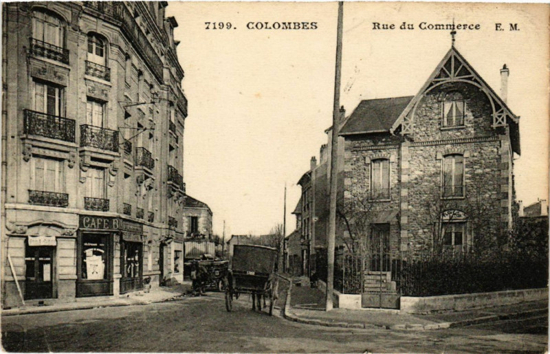 Carte postale ancienne Colombes - Rue du Commerce à Colombes