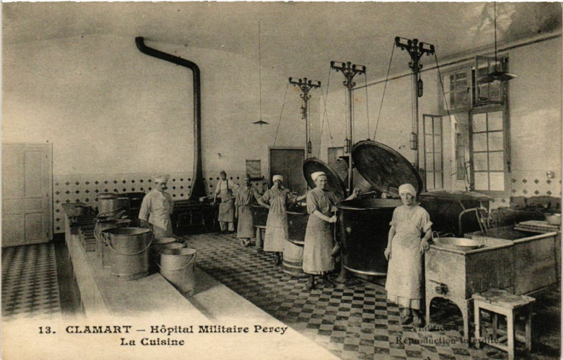 Carte postale ancienne Clamart - Hopital Militaire Percy - La Cuisine à Clamart