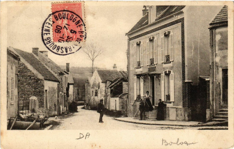 Carte postale ancienne Boulogne-sur-Seine - La Rue
