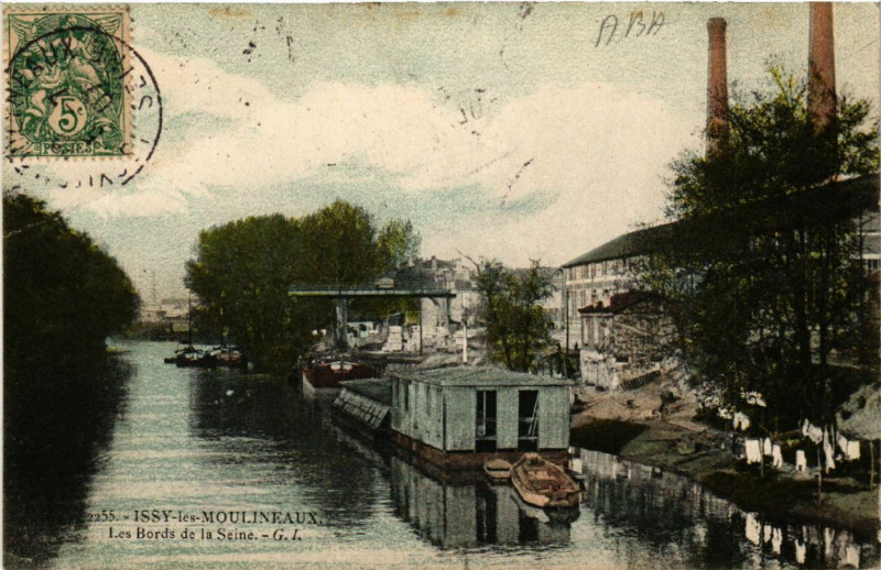Carte postale ancienne Issy-les-Moulineaux - Les Bords de la Seine à Issy-les-Moulineaux