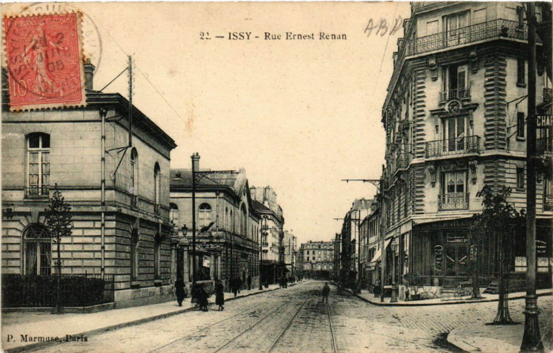 Carte postale ancienne Issy - Rue Ernest Renan
