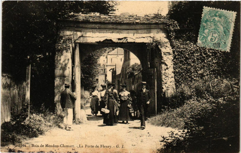 Carte postale ancienne Bois de Meudon-Clamart - La Porte de Fleury à Clamart