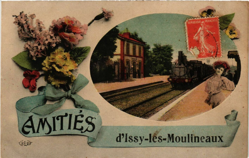 Carte postale ancienne Amitiés d'Issy-les-Moulineaux à Issy-les-Moulineaux