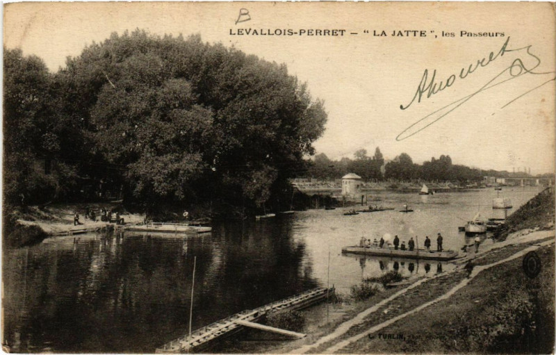 Carte postale ancienne Levallois-Perret - La Jatte , les Passeurs à Levallois-Perret