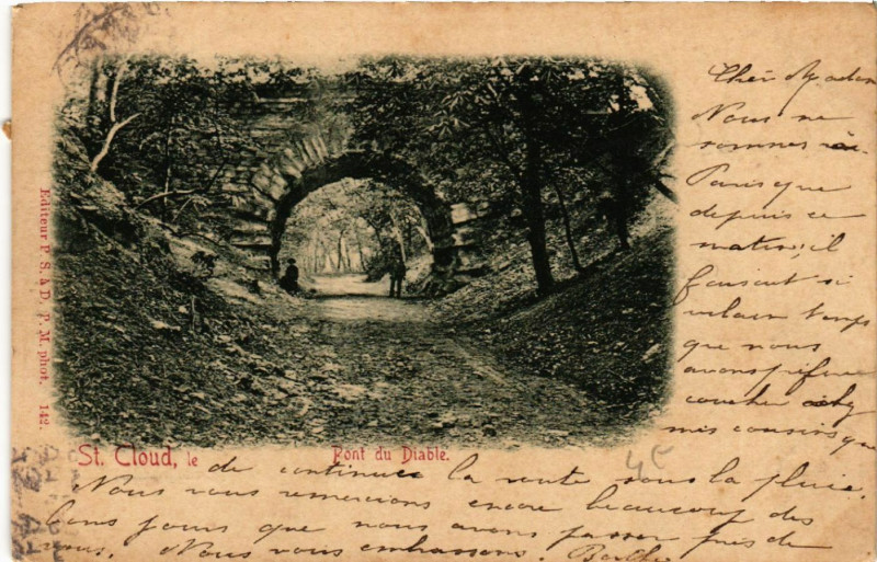 Carte postale ancienne Saint-Cloud - Pont du Diable à Saint-Cloud