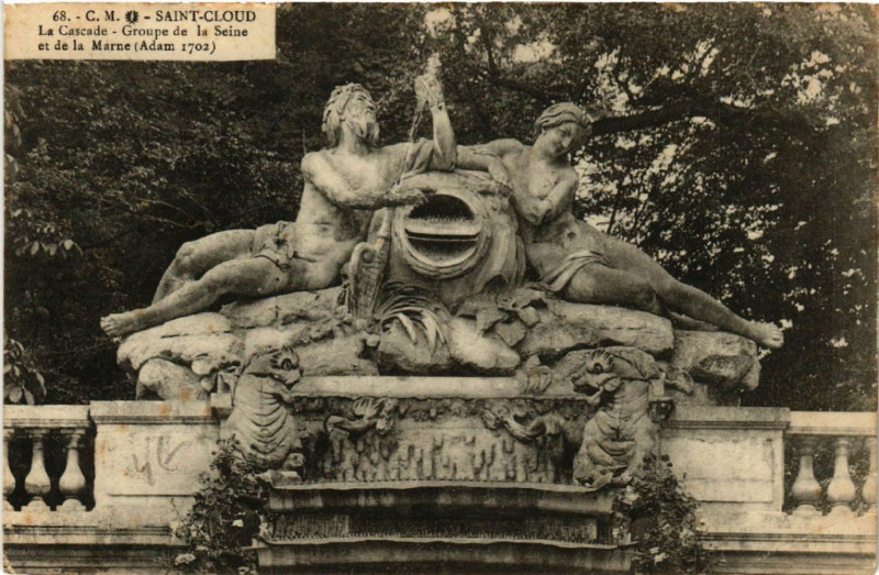 Carte postale ancienne Saint-Cloud - La Cascade - Groupe de la Seine et de la Marne ... à Saint-Cloud