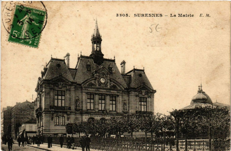Carte postale ancienne Suresnes - La Mairie à Suresnes