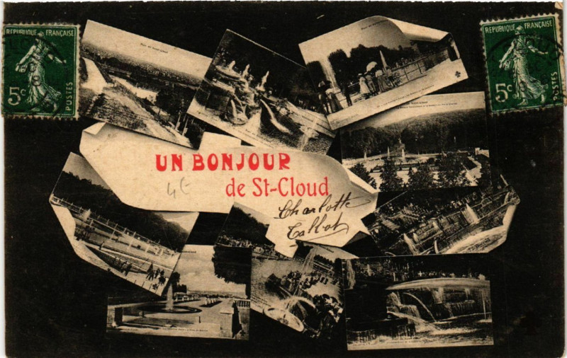 Carte postale ancienne Un Bonjour de Saint-Cloud à Saint-Cloud