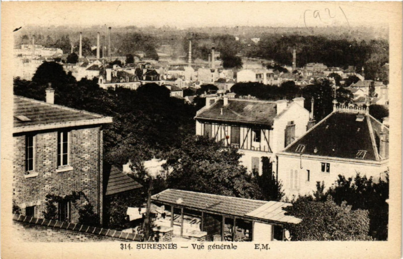 Carte postale ancienne Suresnes - Vue générale à Suresnes