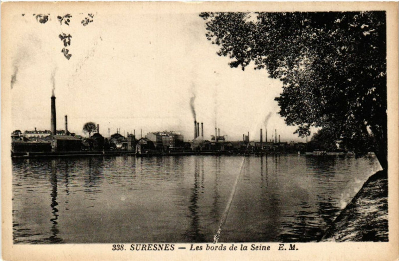 Carte postale ancienne Suresnes - Les bords de la Seine à Suresnes