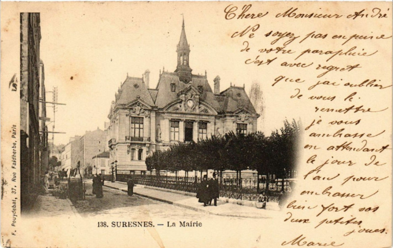 Carte postale ancienne Suresnes - La Mairie à Suresnes