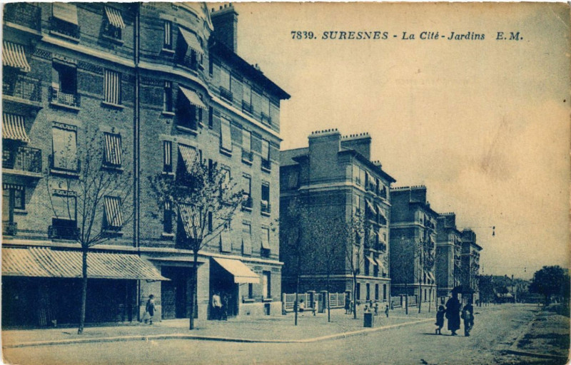 Carte postale ancienne Suresnes - La Cité - Jardins à Suresnes