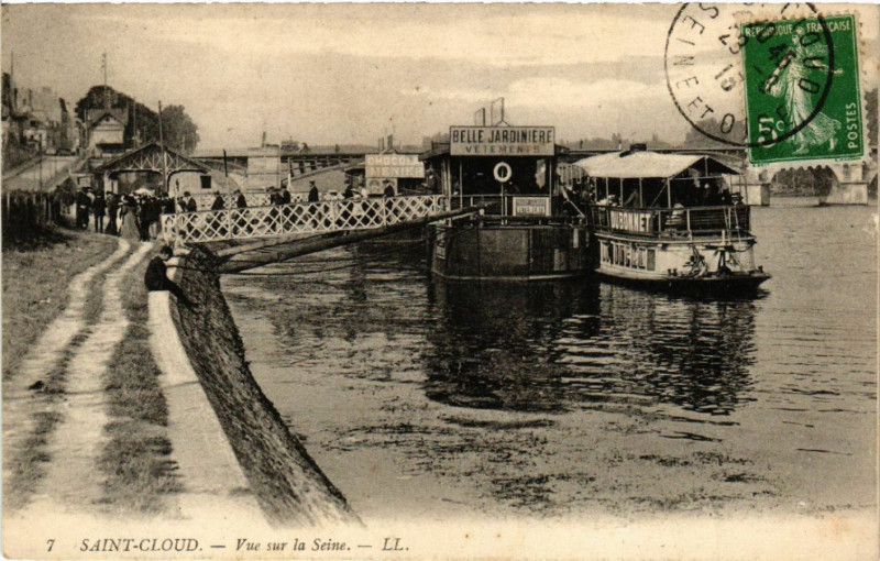 Carte postale ancienne Saint-Cloud  - Vu sur la Seine à Saint-Cloud