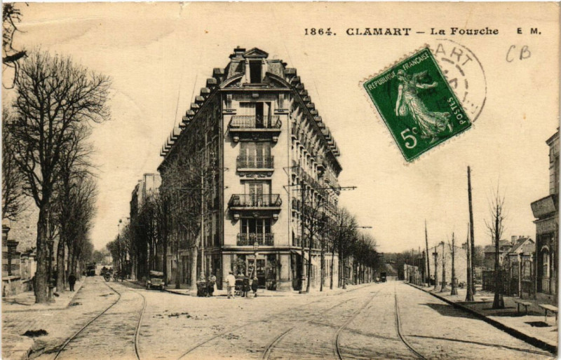 Carte postale ancienne Clamart - La Fourche à Clamart