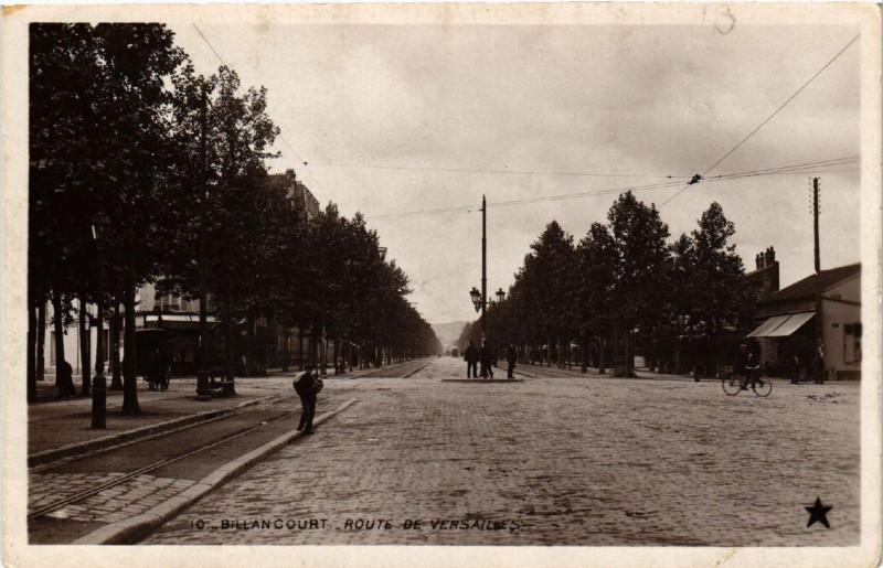 Carte postale ancienne Billancourt - Route de Versailles