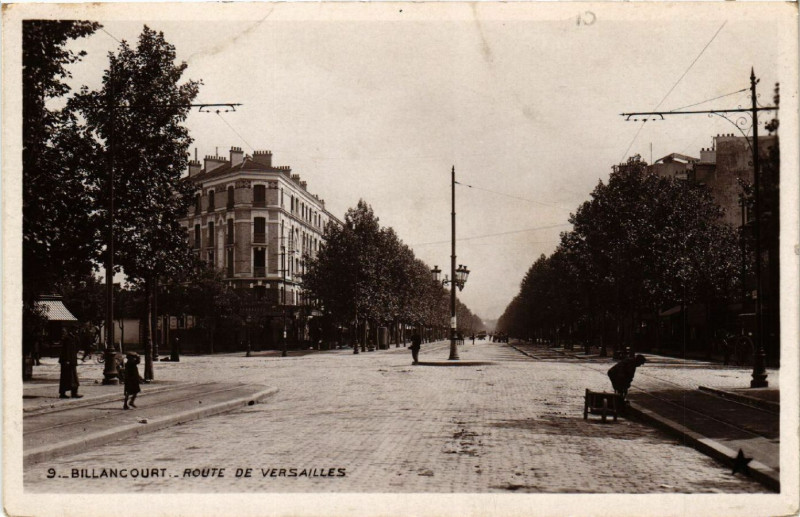 Carte postale ancienne Billancourt  - Route de Versailles