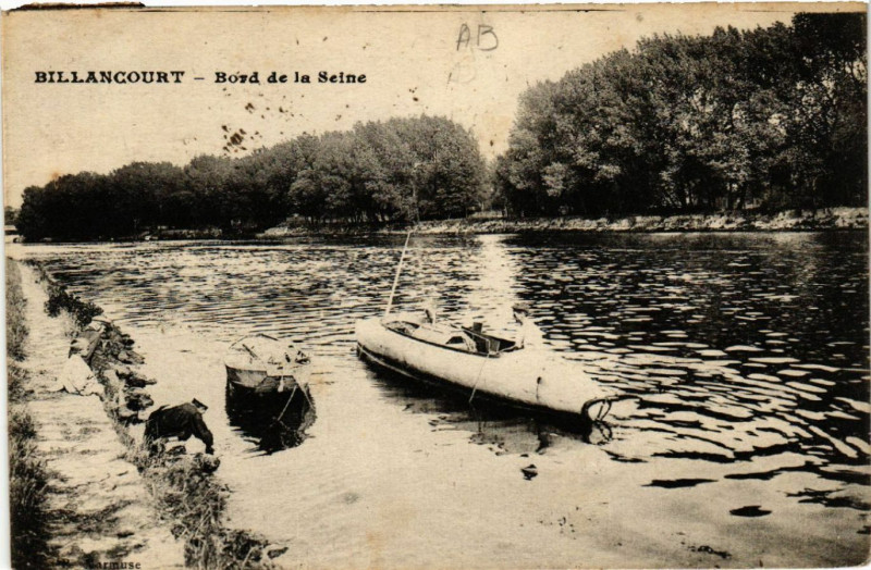 Carte postale ancienne Billancourt  - Bord de la Seine