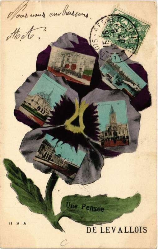 Carte postale ancienne Une Pensée de Levallois