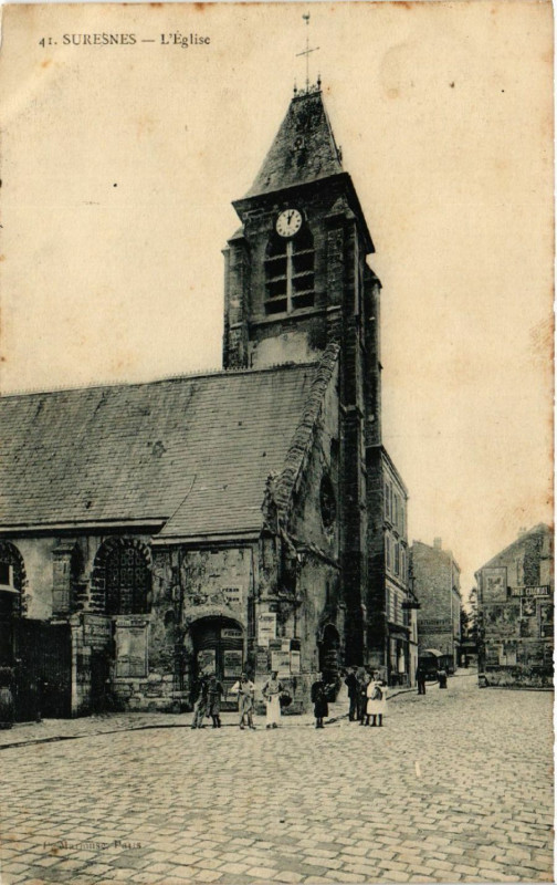Carte postale ancienne Suresnes - L'Eglise à Suresnes