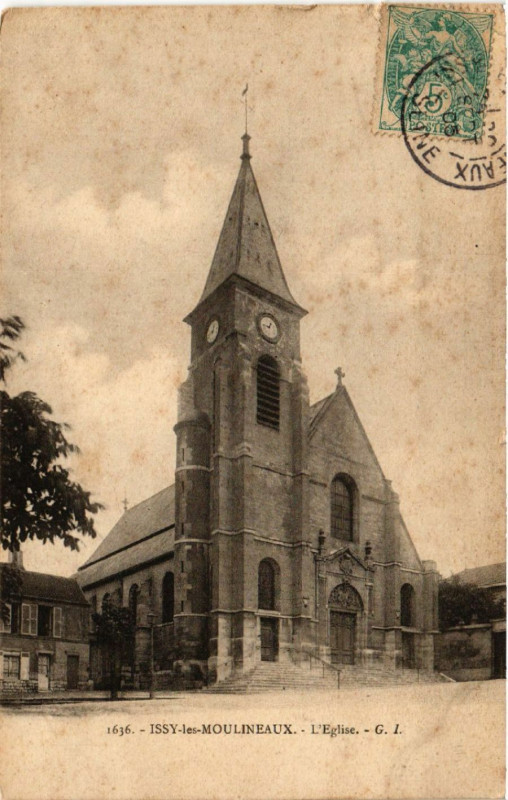 Carte postale ancienne L'Eglise à Issy-les-Moulineaux