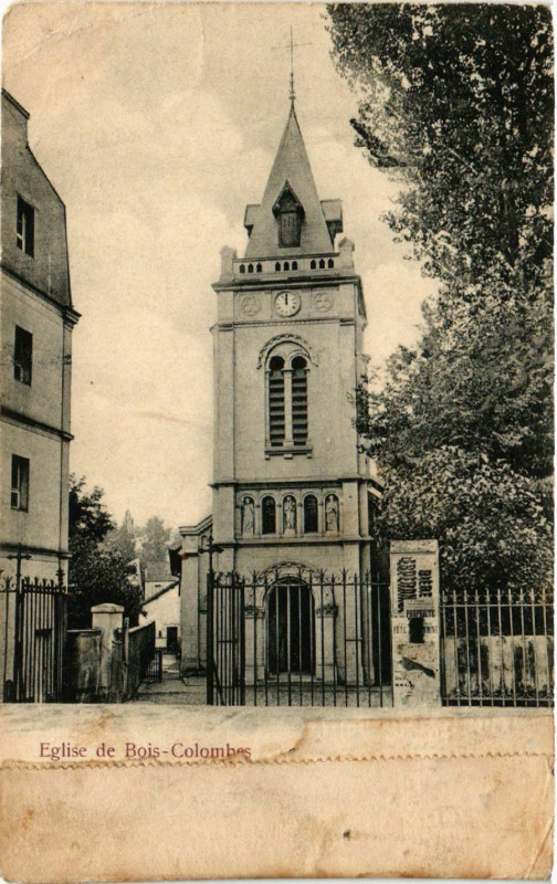 Carte postale ancienne Eglise de Bois-Colombes à Bois-Colombes