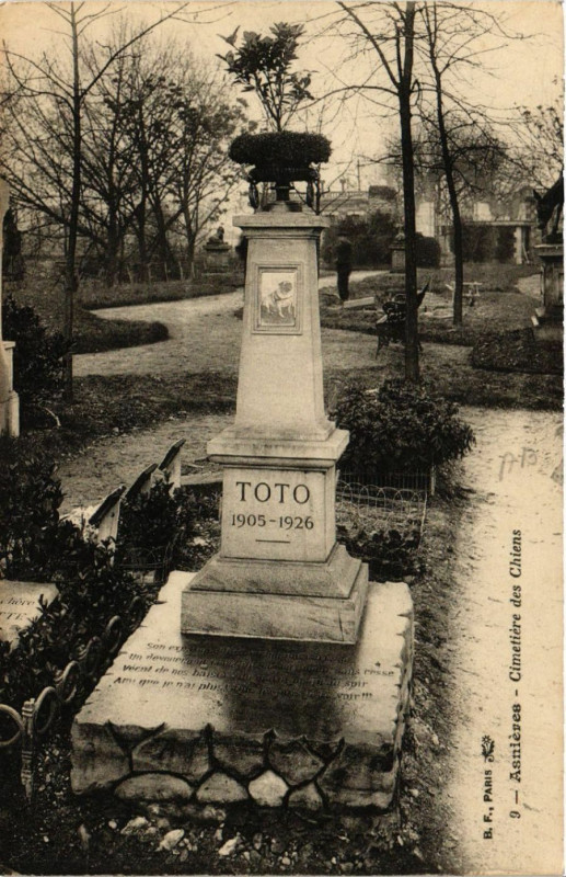 Carte postale ancienne Asniéres - Cimetiére des Chiens