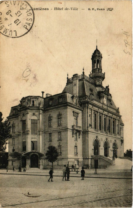 Carte postale ancienne Asniéres -  Hotel de Ville