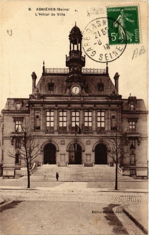 Carte postale ancienne Asniéres (Seine) - L'Hotel de Ville