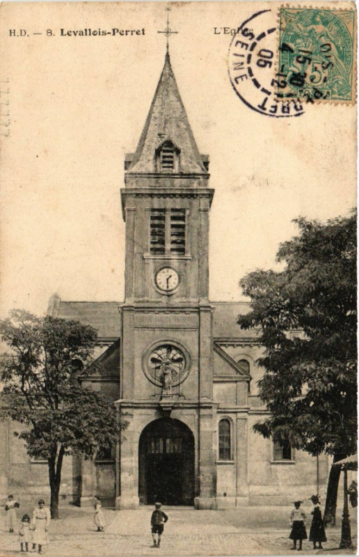Carte postale ancienne Levallois -Perret - L'Eglise à Levallois-Perret