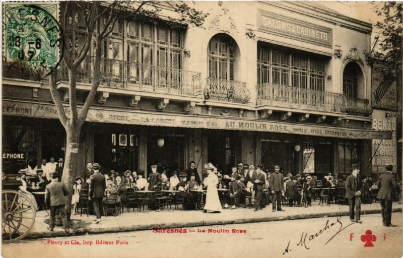 Carte postale ancienne Suresnes Le Moulin Rose. à Suresnes