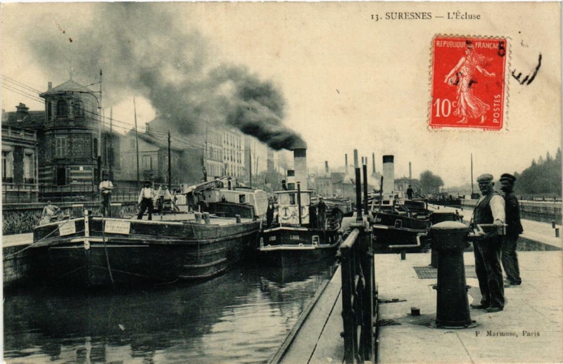 Carte postale ancienne Suresnes L'Ecluse. à Suresnes