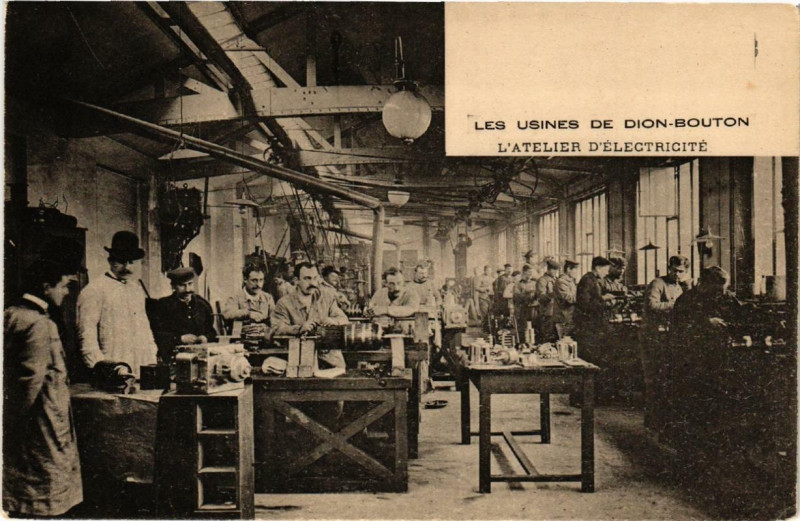 Carte postale ancienne Puteaux Les Usines de Dion-Bouton L'Atelier d'Electricite à Puteaux