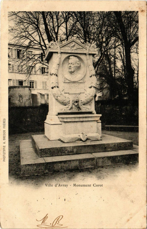 Carte postale ancienne Ville d'Avray Monument Corot à Ville-d'Avray